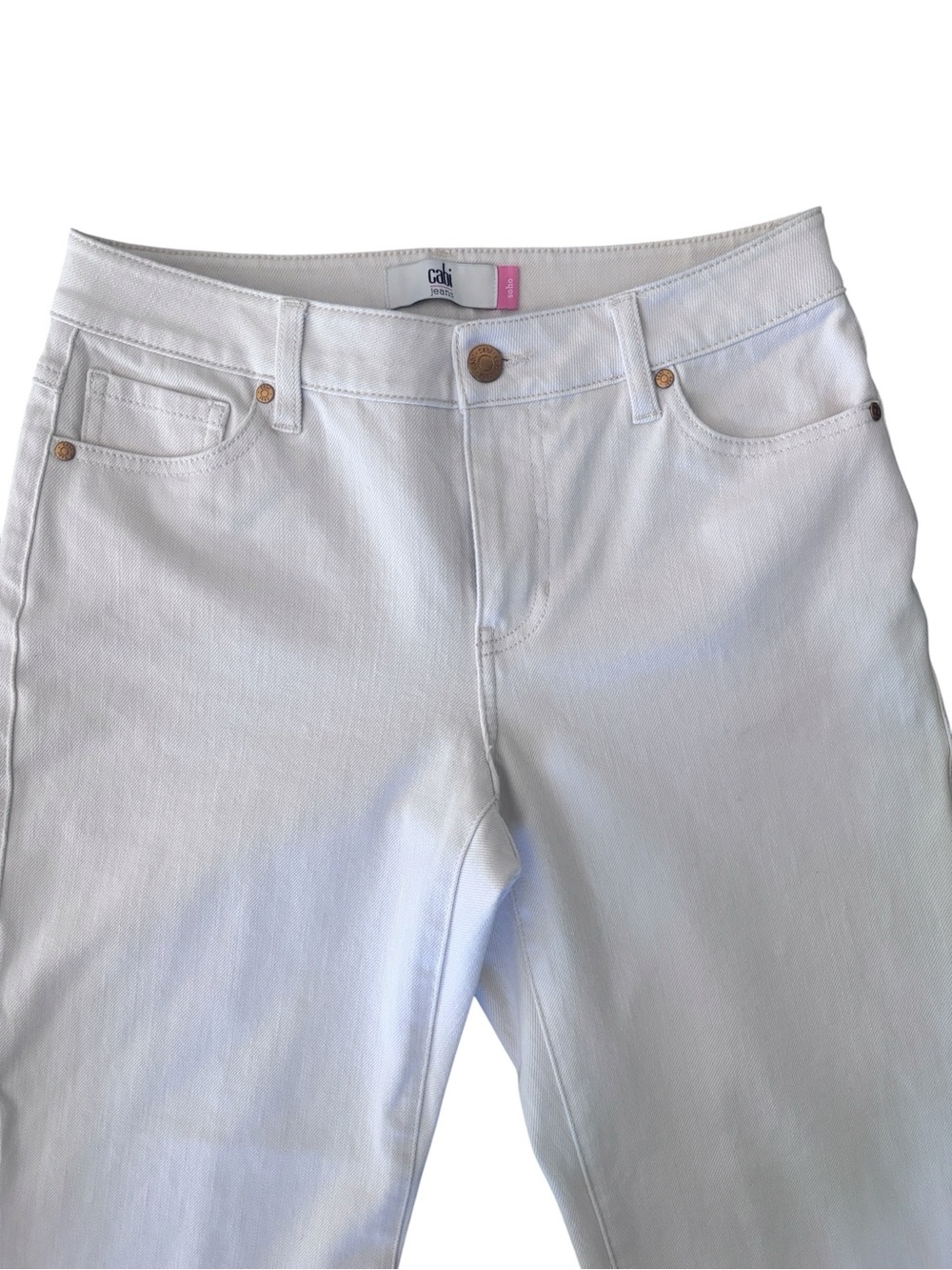 Cabi Soho Jeans Cream Straight Leg Jeans Ankle Crop Style 6701 - Picture 3 of 14
